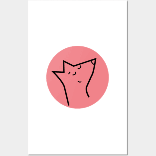 pink fox Posters and Art